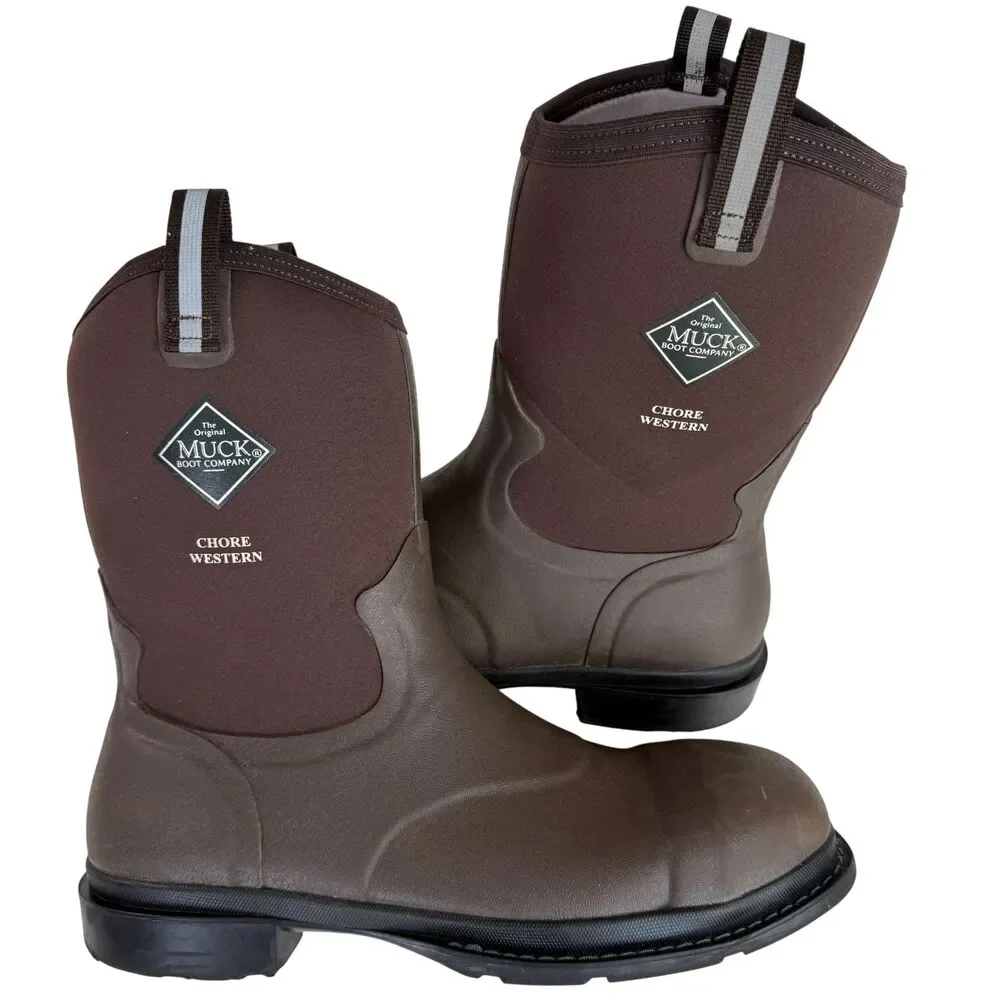 Muck Boot Company Men's Chore Western Alloy Toe Work Brown Boot MCHWM91 Size 11M